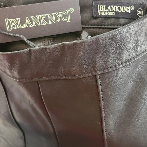 NWT BlankNYC The Bond Black Faux Leather Pants 26 - Picture 4 of 8